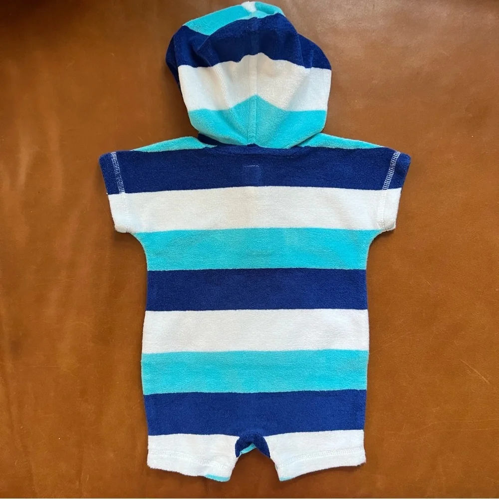 GAP Baby Striped Terrycloth Shortie with Hood, 3-6mo